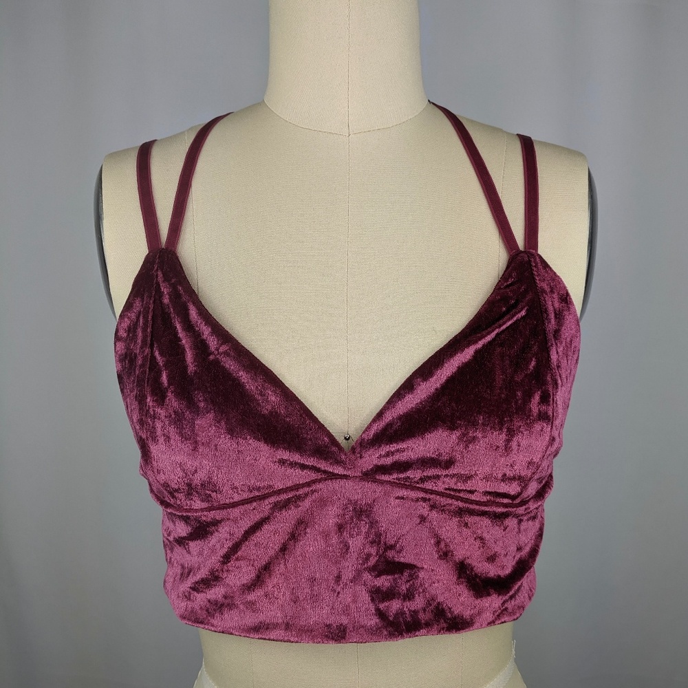 Project 28 NYC Womens Bra Crop Top sz M Velvet